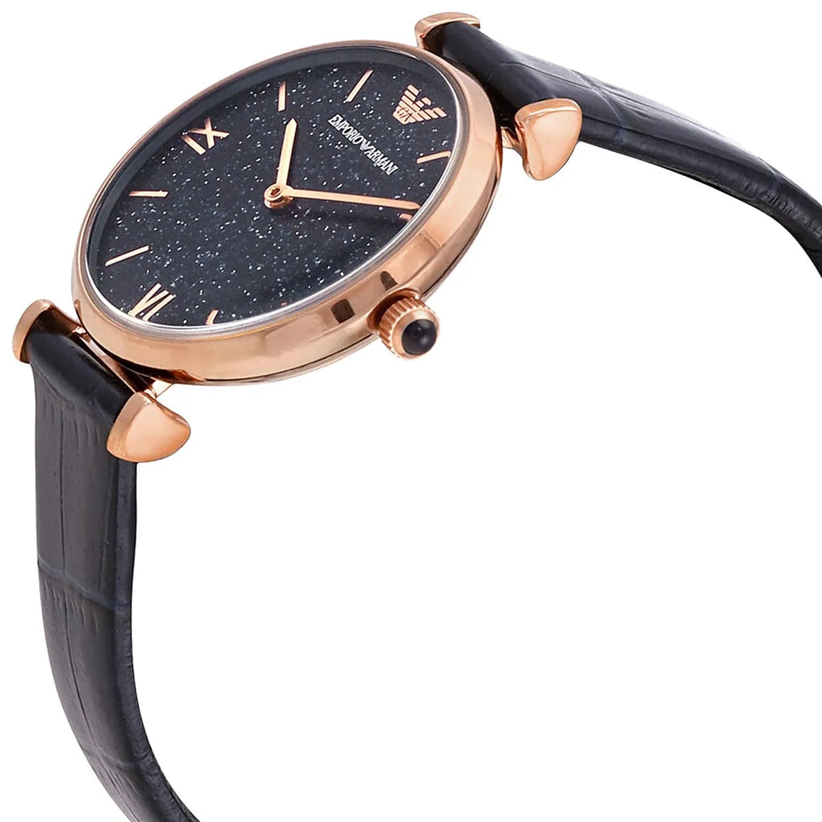  Shop Authentic Emporio Armani Gianni T-Bar Quartz Blue Dial Blue Leather Strap Watch for Women - AR11424 - Luxxuri