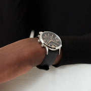  Shop Authentic Emporio Armani Giovanni Analog Black Dial Black Leather Strap Watch For Men - AR11431 - Luxxuri