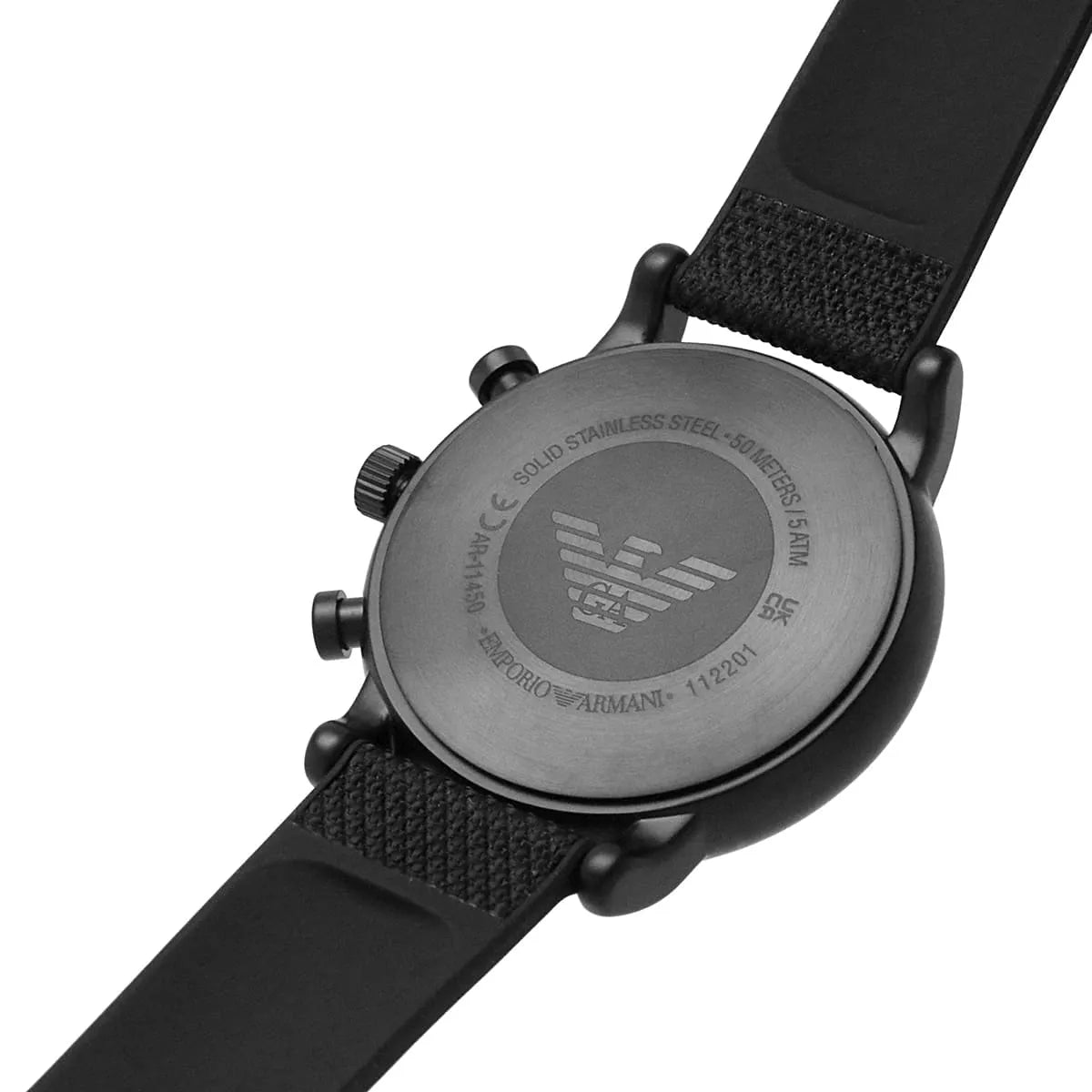  Shop Authentic Emporio Armani Luigi Analog Black Dial Black Leather Strap Watch For Men - AR11450 - Luxxuri