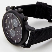  Shop Authentic Emporio Armani Luigi Analog Black Dial Black Leather Strap Watch For Men - AR11450 - Luxxuri