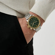  Shop Authentic Emporio Armani Mario Chronograph Green Dial Silver Steel Strap Watch For Men - AR11454 - Luxxuri