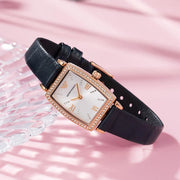  Shop Authentic Emporio Armani Gianni T Bar Crystals Silver Dial Blue Leather Strap Watch For Women - AR11469 - Luxxuri
