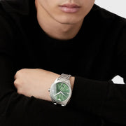  Shop Authentic Emporio Armani Chronograph Green Dial Silver Steel Strap Watch For Men - AR11480 - Luxxuri