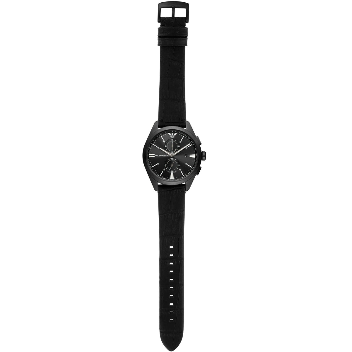  Shop Authentic Emporio Armani Claudio Chronograph Black Dial Black Leather Strap Watch For Men - AR11483 - Luxxuri