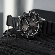  Shop Authentic Emporio Armani Diver Chronograph Black Dial Black Silicon Strap Watch For Men - AR11515 - Luxxuri