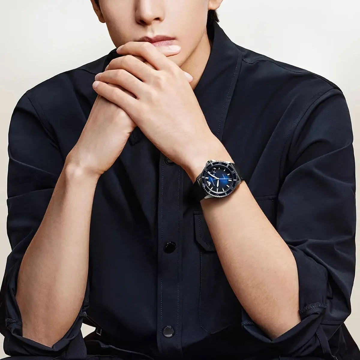  Shop Authentic Emporio Armani Diver Three-Hand Quartz Blue Dial Blue Leather Strap Watch For Men - AR11516 - Luxxuri