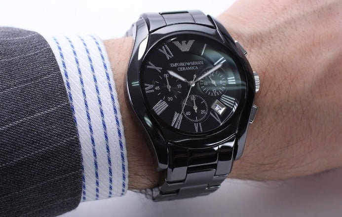  Shop Authentic Emporio Armani Valente Chronograph Black Dial Black Ceramic Strap Watch For Men - AR1400 - Luxxuri