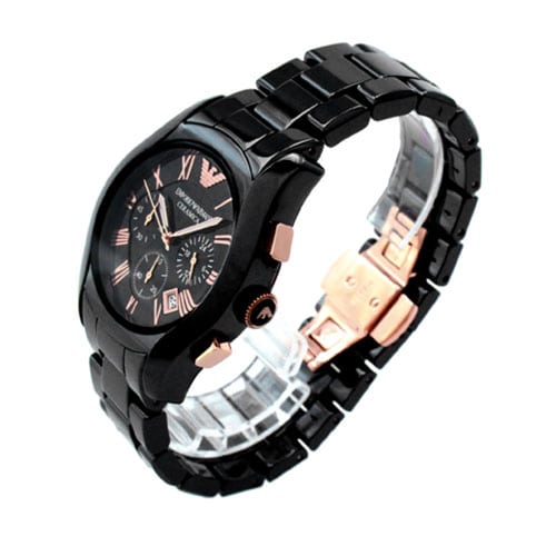  Shop Authentic Emporio Armani Chronograph Black Ceramic Stainless Steel Dial Watch For Women - AR1411 - Luxxuri