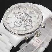  Shop Authentic Emporio Armani Ceramica Chronograph White Dial White Ceramic Strap Watch For Women - AR1456 - Luxxuri