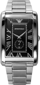  Shop Authentic Emporio Armani Classic Analog Black Dial Silver Steel Strap Watch For Men - AR1608 - Luxxuri