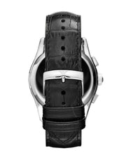  Shop Authentic Emporio Armani Valente Chronograph Black Dial Black Leather Strap Watch For Men - AR1633 - Luxxuri