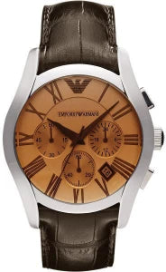  Shop Authentic Emporio Armani Valente Chronograph Amber Dial Brown Leather Strap Watch For Men - AR1634 - Luxxuri