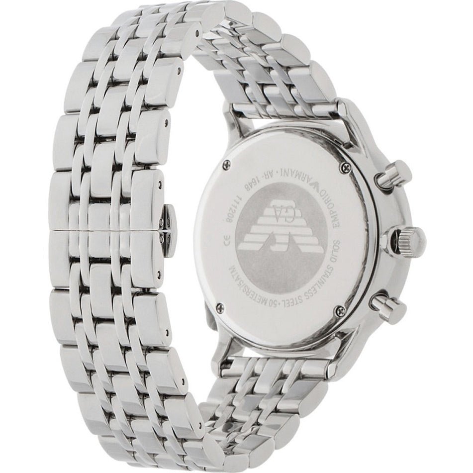  Shop Authentic Emporio Armani Gianni Chronograph Blue Dial Silver Steel Strap Watch For Men - AR1648 - Luxxuri
