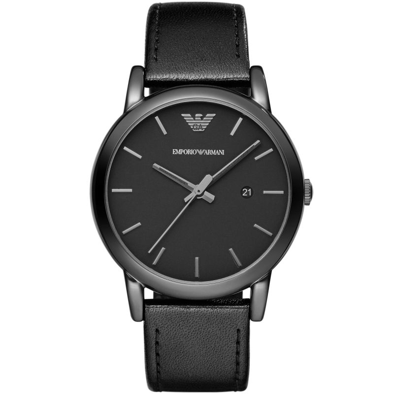  Shop Authentic Emporio Armani Classic Black Dial Black Leather Strap Watch For Men - AR1732 - Luxxuri