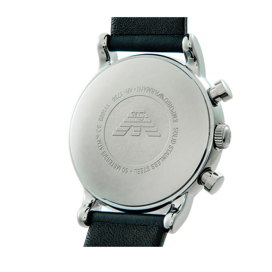  Shop Authentic Emporio Armani Luigi Chronograph Blue Dial Black Leather Strap Watch For Men - AR1736 - Luxxuri