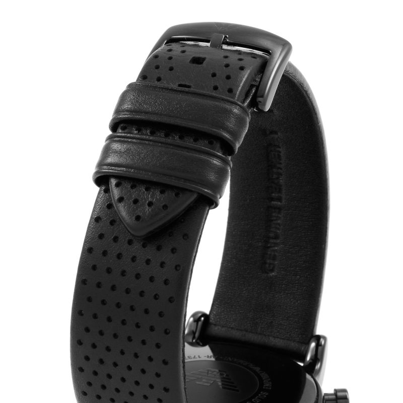  Shop Authentic Emporio Armani Luigi Chronograph Black Dial Black Leather Strap Watch For Men - AR1737 - Luxxuri