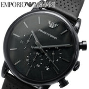  Shop Authentic Emporio Armani Luigi Chronograph Black Dial Black Leather Strap Watch For Men - AR1737 - Luxxuri