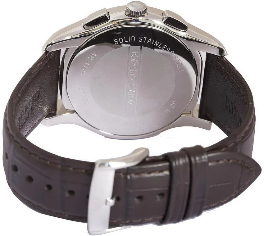  Shop Authentic Emporio Armani Valente Chronograph Brown Dial Brown Leather Strap Watch For Men - AR1785 - Luxxuri