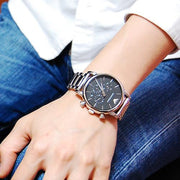  Shop Authentic Emporio Armani Chronograph Black Dial Silver Steel Strap Watch For Men - AR1853 - Luxxuri