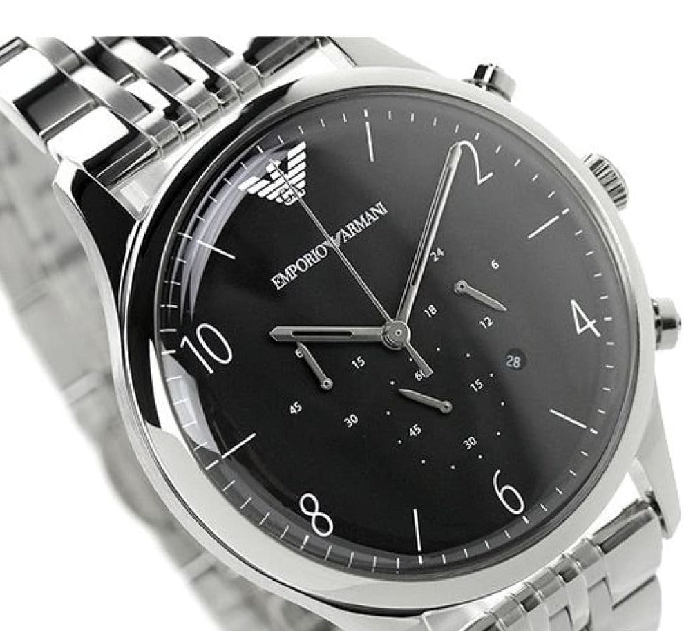  Shop Authentic Emporio Armani Beta Chronograph Black Dial Steel Strap Watch For Men - AR1863 - Luxxuri