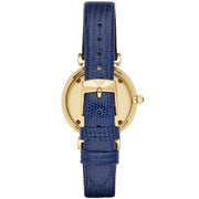  Shop Authentic Emporio Armani Gianni T Bar Blue Dial Blue Leather Strap Watch For Women - AR1875 - Luxxuri