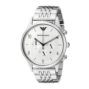  Shop Authentic Emporio Armani Classic Chronograph Silver Dial Silver Steel Strap Watch For Men - AR1879 - Luxxuri