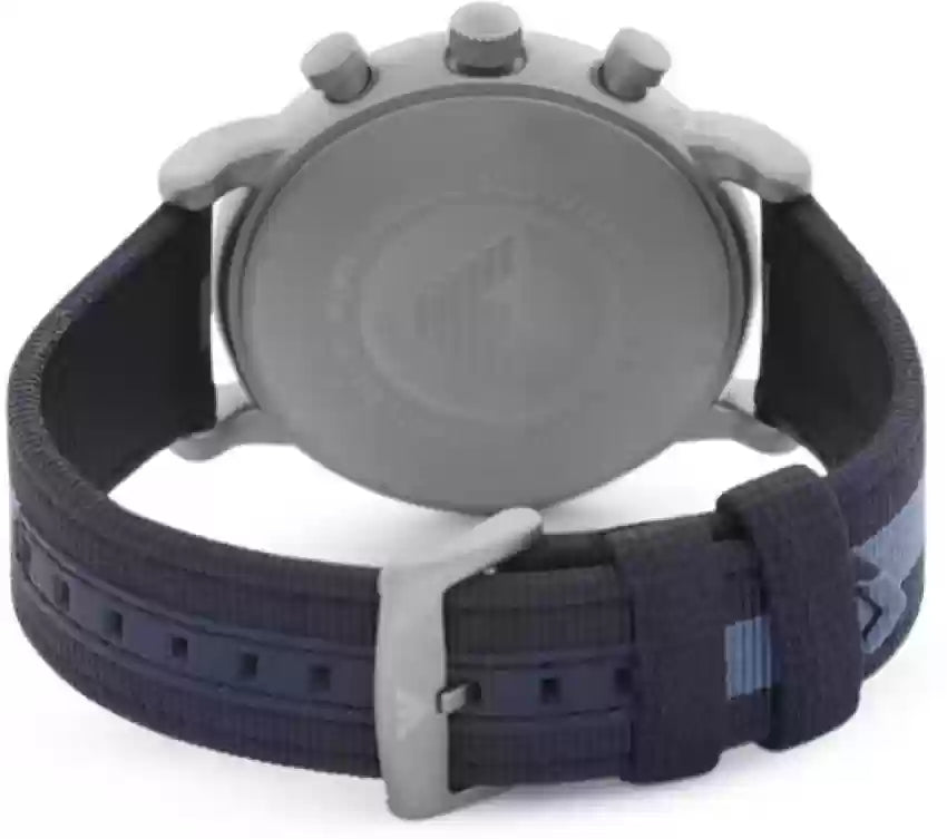  Shop Authentic Emporio Armani Luigi Chronograph Quartz Blue Dial Blue Nylon Strap Watch For Men - AR1949 - Luxxuri