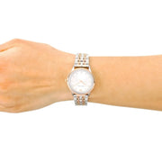 Emporio Armani Alpha Silver Dial Two Tone Steel Strap Watch for Women - AR1962