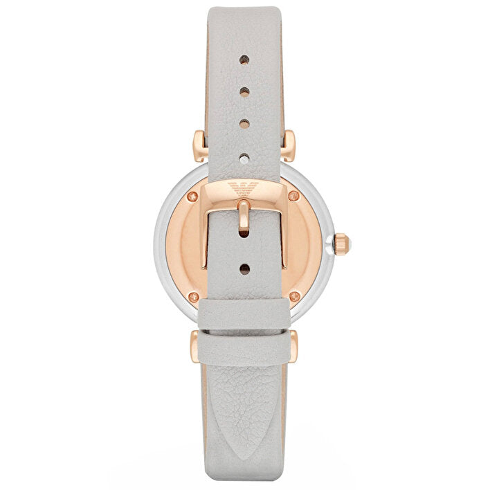  Shop Authentic Emporio Armani Gianni T Bar Quartz Mother of Pearl Dial White Leather Strap Watch For Women - AR1965 - Luxxuri