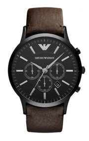  Shop Authentic Emporio Armani Sportivo Black Dial Brown Leather Strap Watch For Men - AR2462 - Luxxuri