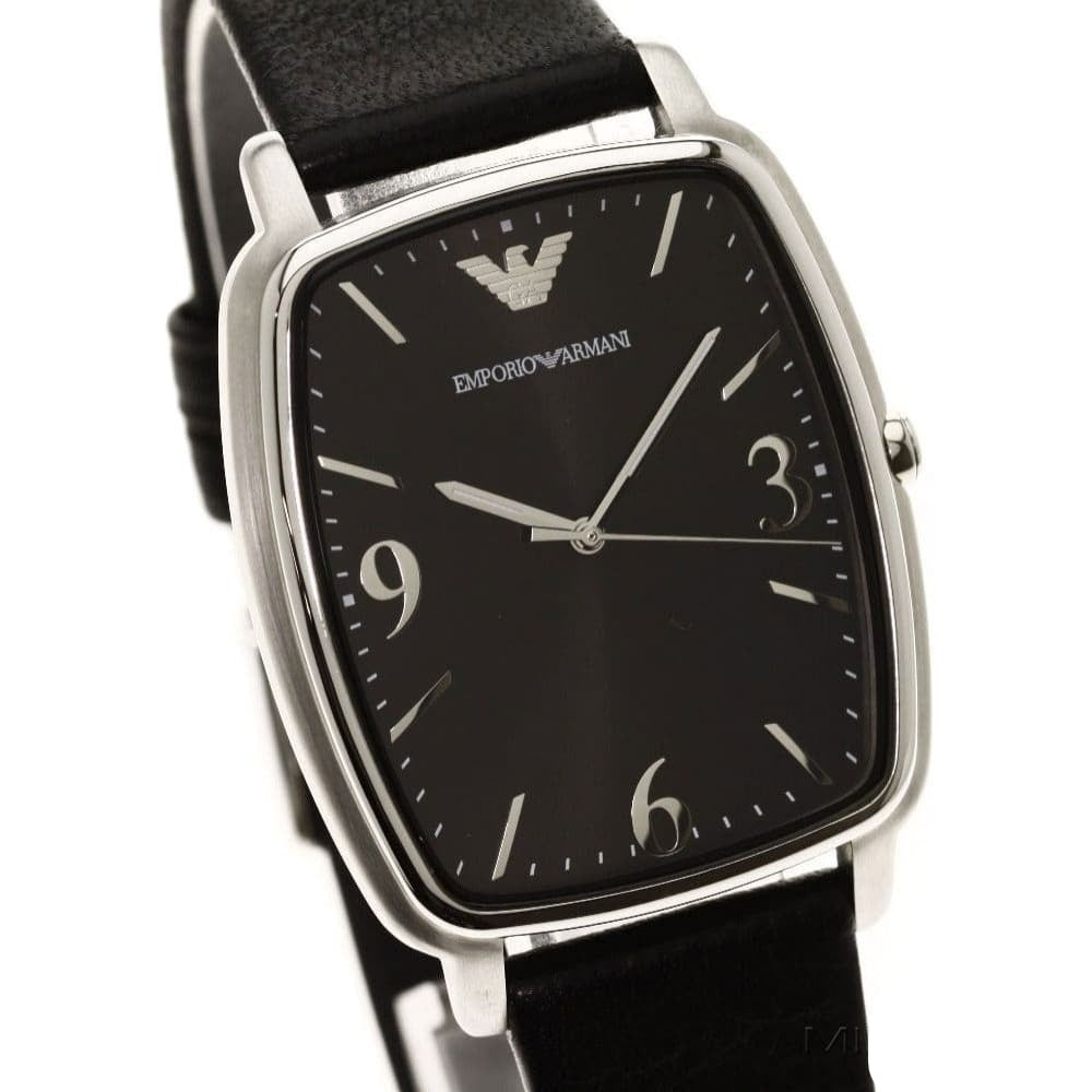  Shop Authentic Emporio Armani Epsilon Quartz Black Dial Black Leather Strap Watch For Men - AR2490 - Luxxuri