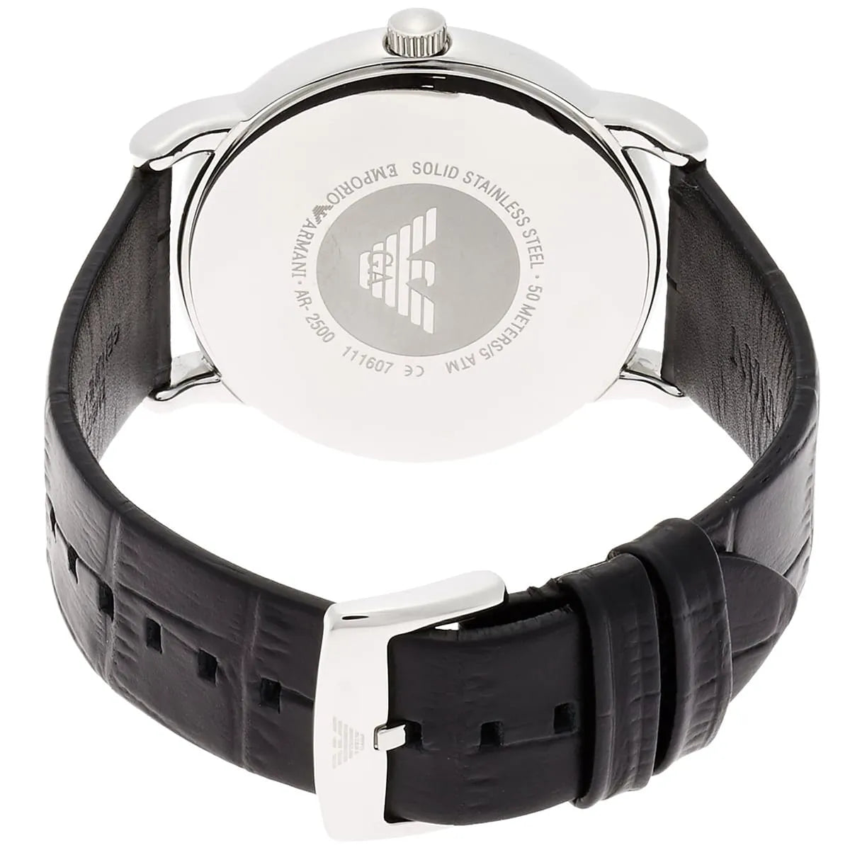  Shop Authentic Emporio Armani Luigi Quartz Black Dial Black Leather Strap Watch For Men - AR2500 - Luxxuri