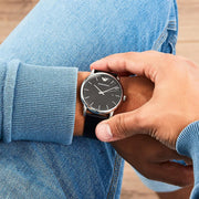  Shop Authentic Emporio Armani Luigi Quartz Black Dial Black Leather Strap Watch For Men - AR2500 - Luxxuri