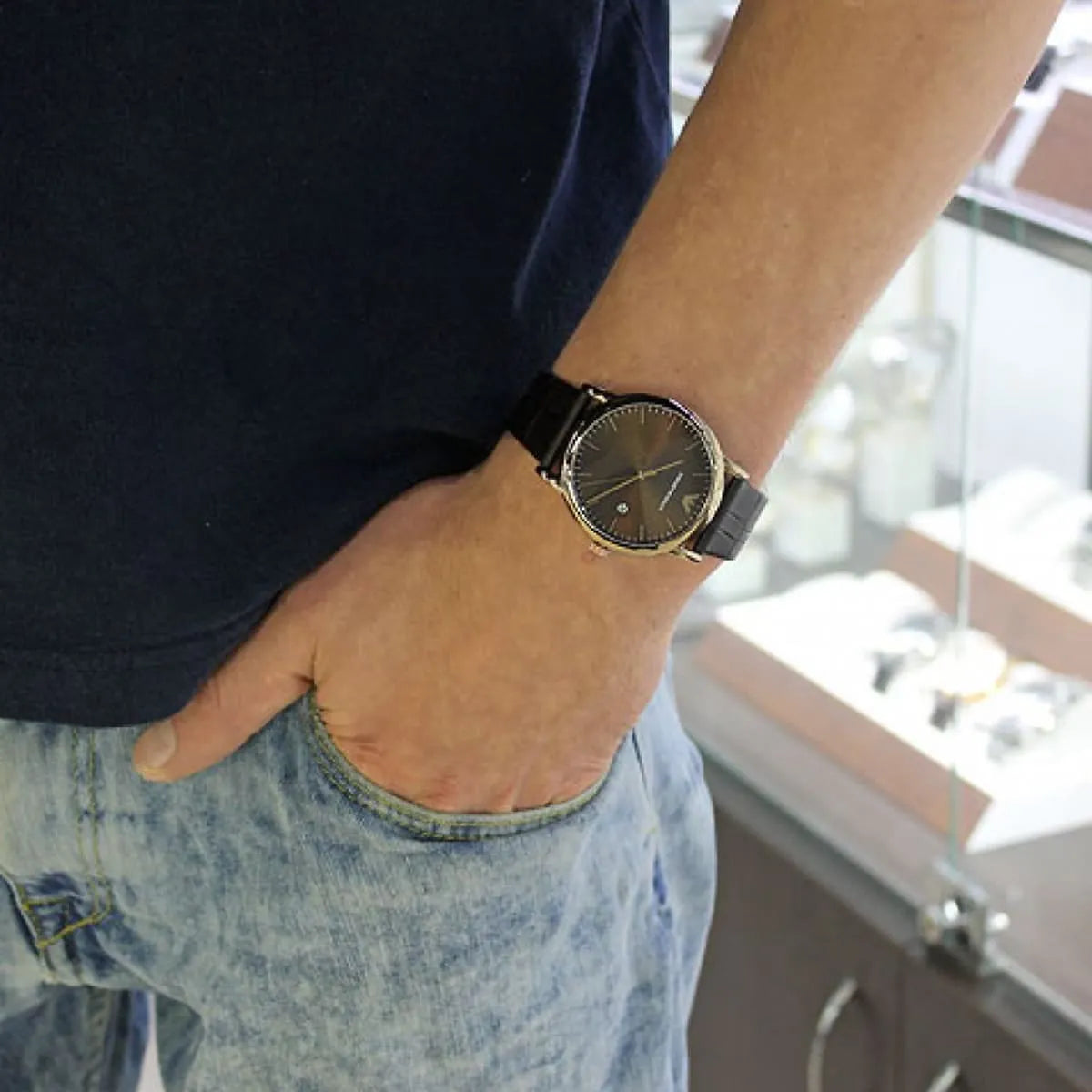  Shop Authentic Emporio Armani Luigi Classic Brown Dial Brown Leather Strap Watch For Men - AR2503 - Luxxuri