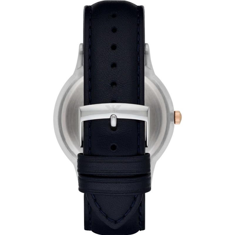  Shop Authentic Emporio Armani Renato Analog Blue Dial Black Leather Strap Watch For Men - AR2506 - Luxxuri