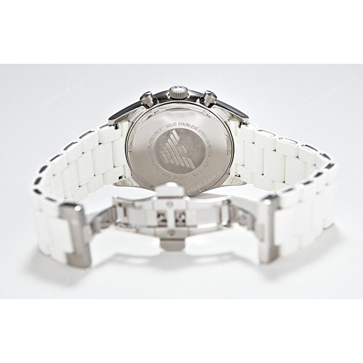  Shop Authentic Emporio Armani Sport Chronograph White Dial White Silicone Strap Watch For Men - AR5859 - Luxxuri
