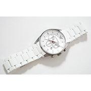  Shop Authentic Emporio Armani Sport Chronograph White Dial White Silicone Strap Watch For Men - AR5859 - Luxxuri