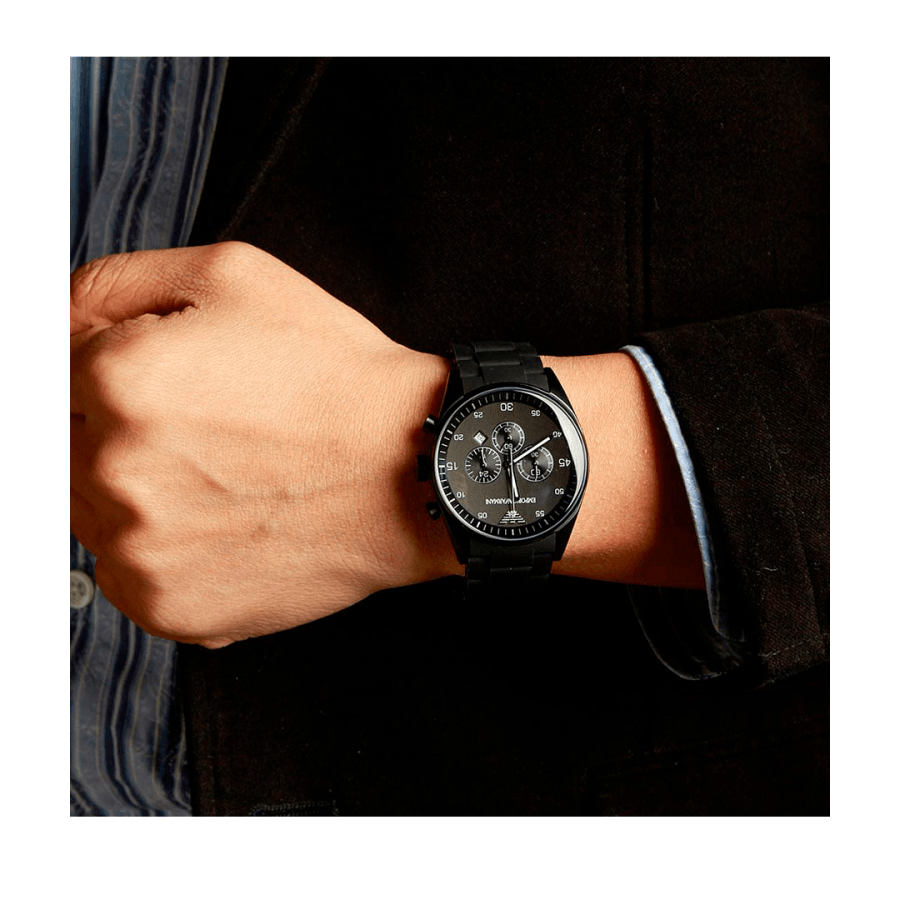  Shop Authentic Emporio Armani Sportivo Chronograph Black Dial Black Stainless Steel Watch For Men - AR5889 - Luxxuri