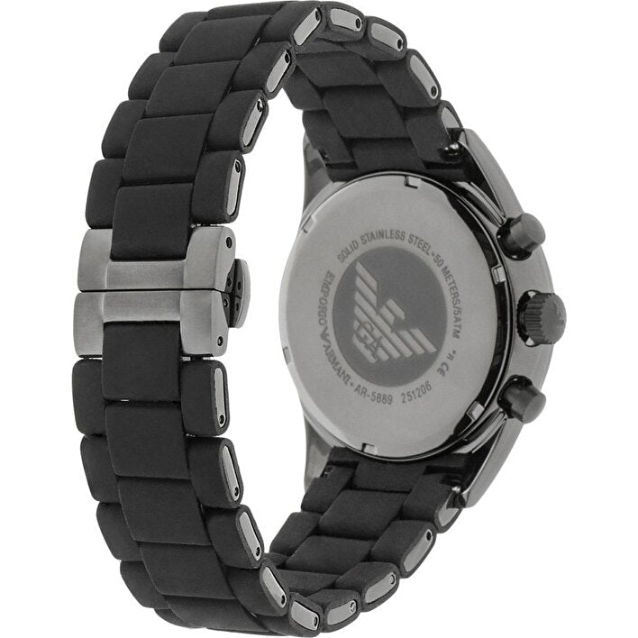  Shop Authentic Emporio Armani Sportivo Chronograph Black Dial Black Stainless Steel Watch For Men - AR5889 - Luxxuri