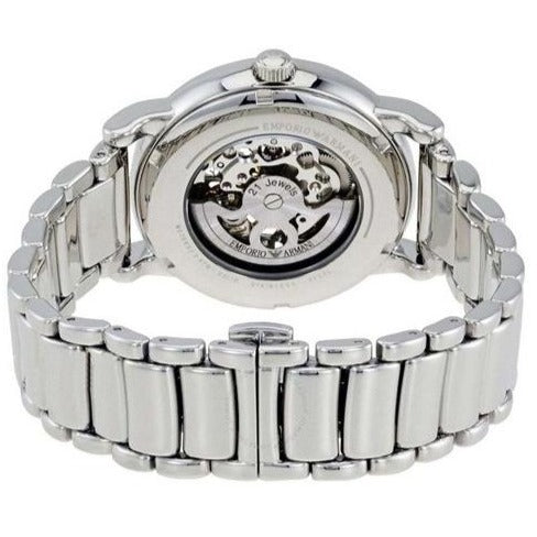  Shop Authentic Emporio Armani Meccanico Automatic Silver Dial Silver Steel Strap Watch for Men - AR60006 - Luxxuri