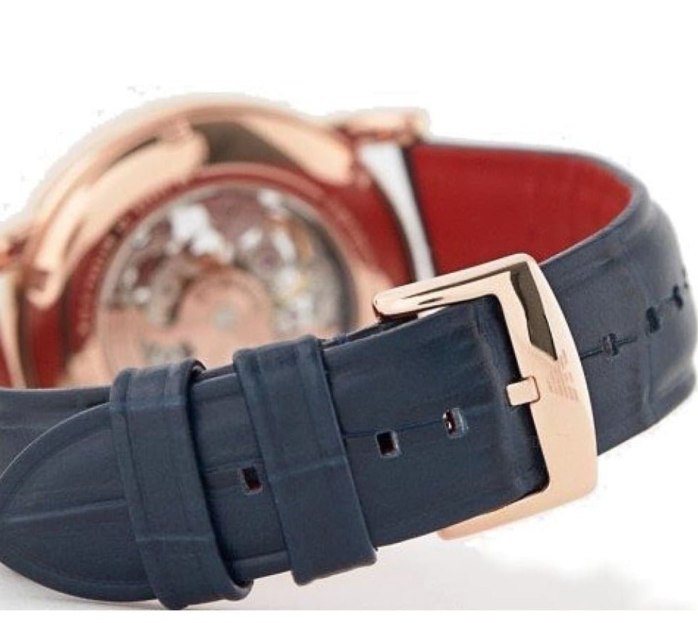  Shop Authentic Emporio Armani Meccanico Silver Dial Blue Leather Strap Watch For Men - AR60009 - Luxxuri