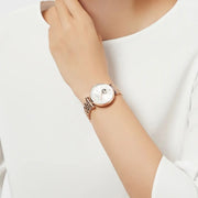 Shop Authentic Emporio Armani Gianni T-Bar Silver Dial Rose Gold Steel Strap Watch For Women - AR60023 - Luxxuri