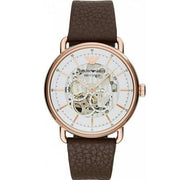  Shop Authentic Emporio Armani Meccanico Automatic White Dial Brown Leather Strap Watch For Men - AR60027 - Luxxuri