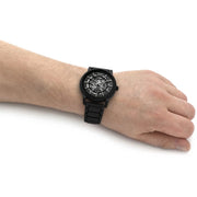  Shop Authentic Emporio Armani Meccanico Skeleton Black Dial Black Steel Strap Watch For Men - AR60045 - Luxxuri