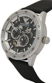 Shop Authentic Emporio Armani Renato Chronograph Automatic Black Dial Black Leather Strap Watch For Men - AR60051 - Luxxuri