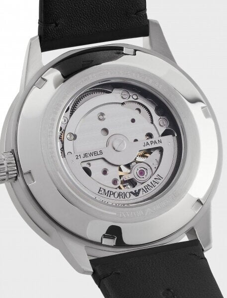  Shop Authentic Emporio Armani Renato Chronograph Automatic Black Dial Black Leather Strap Watch For Men - AR60051 - Luxxuri