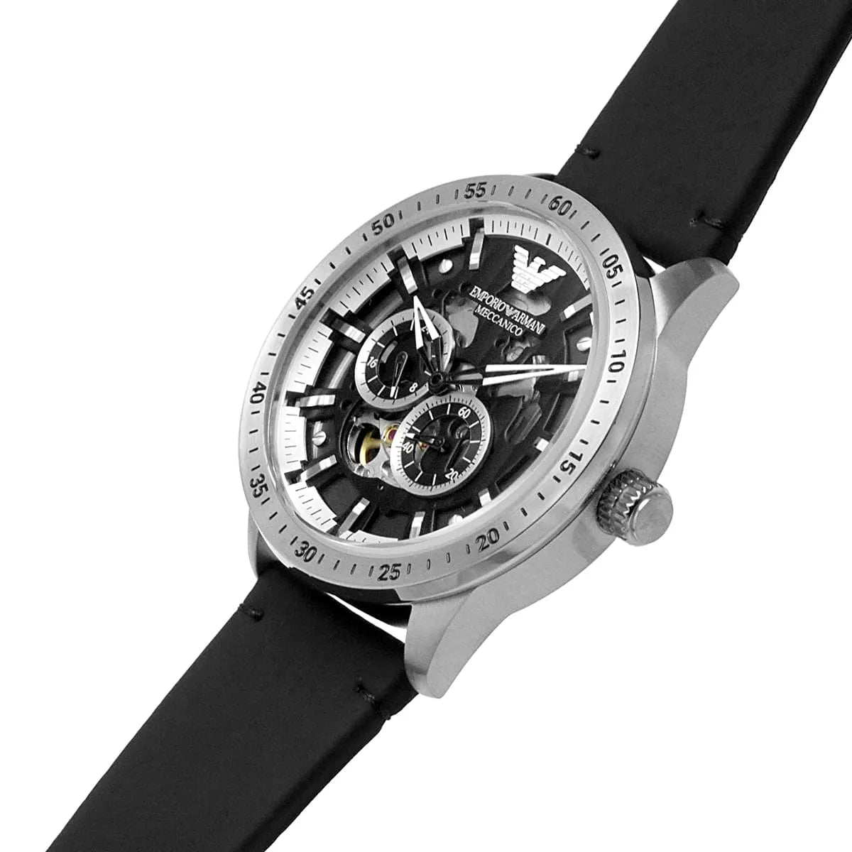  Shop Authentic Emporio Armani Renato Chronograph Automatic Black Dial Black Leather Strap Watch For Men - AR60051 - Luxxuri