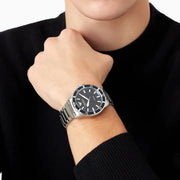  Shop Authentic Emporio Armani Meccanico Automatic Blue Dial Silver Steel Strap Watch For Men - AR60059 - Luxxuri