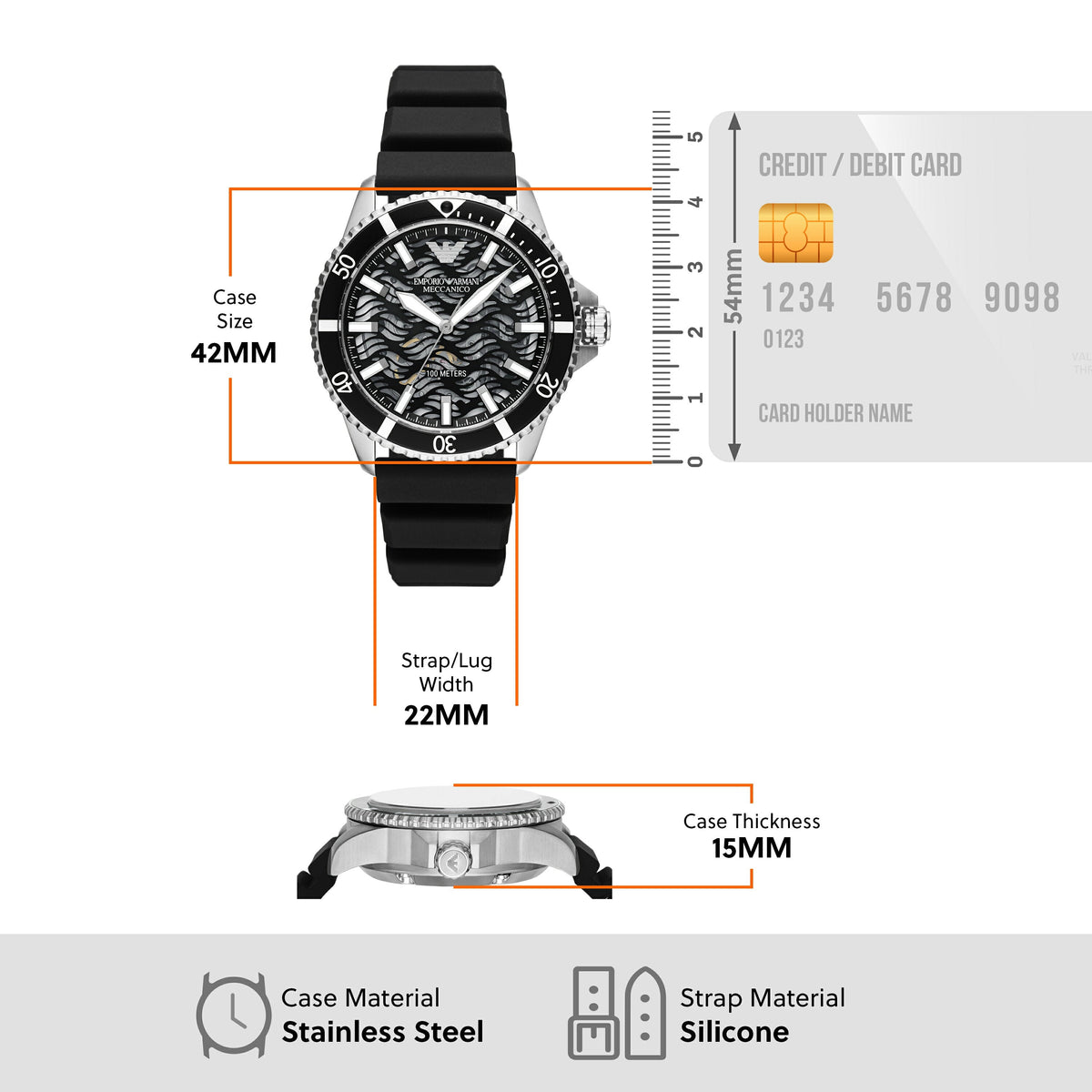  Shop Authentic Emporio Armani Meccanico Automatic Black Dial Black Silicone Strap Watch For Men - AR60062 - Luxxuri