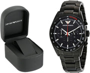 Emporio Armani Sigma Chronograph Black Dial Black Steel Strap Watch for Men - AR6094